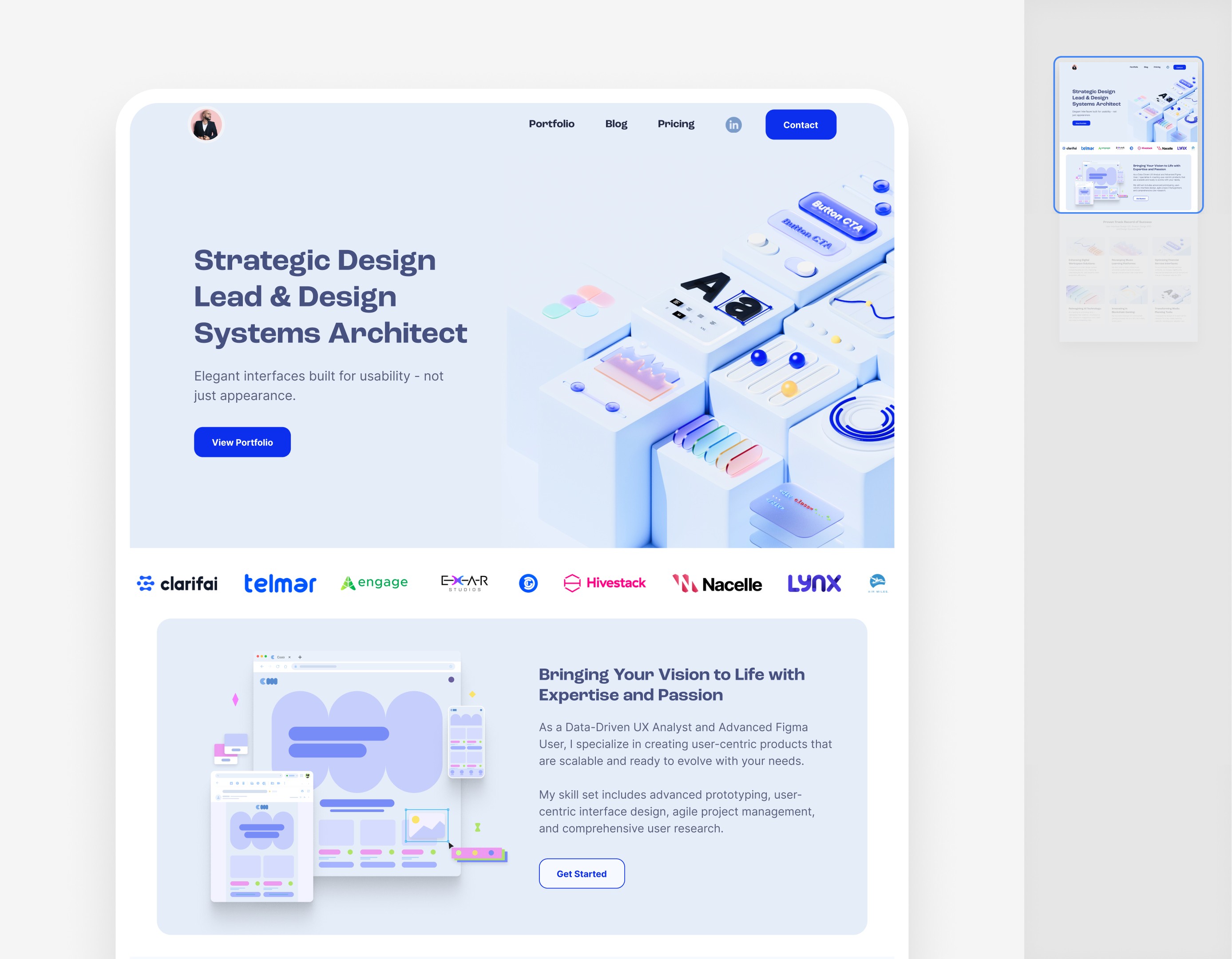 Portfolio Website — 3D composition